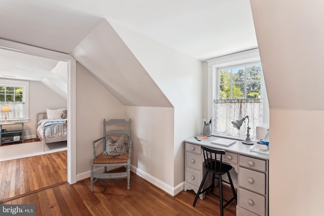 720 E Stephens Ln, Purcellville, VA 20132 - office featuring hardwood / wood-style flooring and lofted ceiling