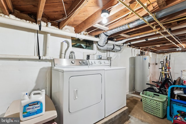 720 E Stephens Ln, Purcellville, VA 20132 - washroom with water heater and separate washer and dryer