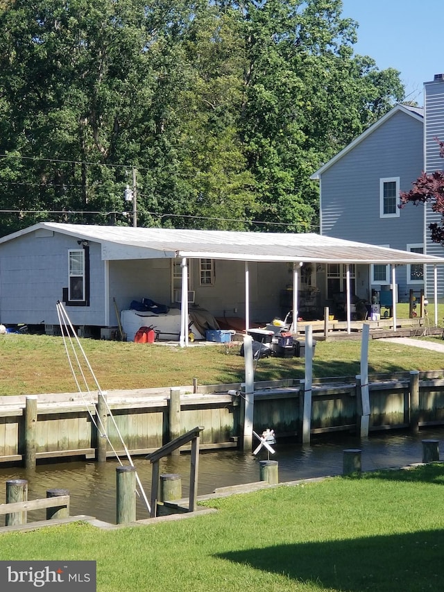 30768 W Lagoon Rd, Dagsboro, DE 19939 - dock with a water view and a yard