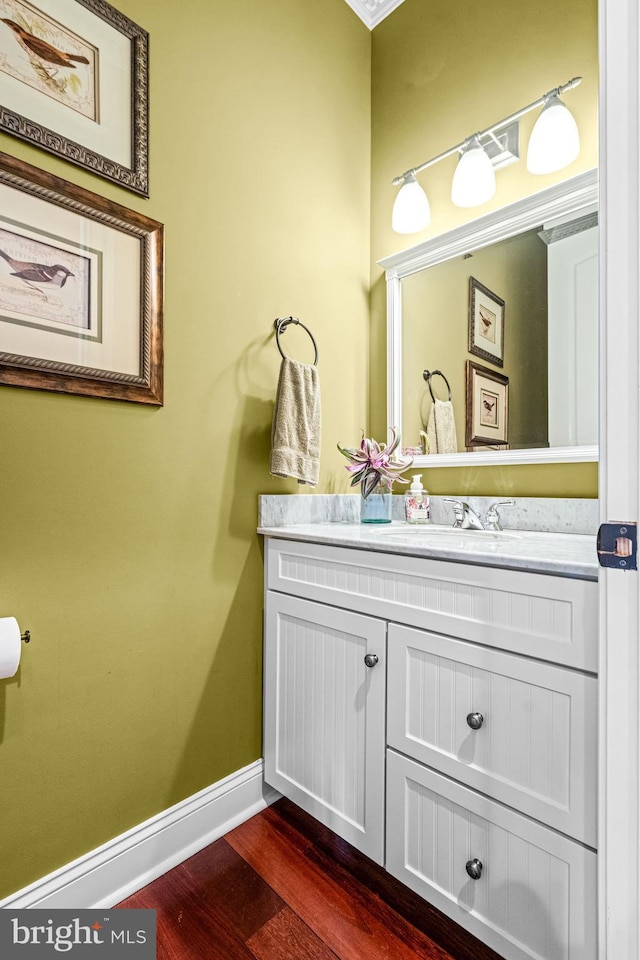 3537 Sawmill Rd, Newtown Square, PA 19073 - bathroom featuring vanity and wood finished floors