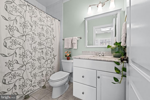 3537 Sawmill Rd, Newtown Square, PA 19073 - bathroom featuring vanity, tile patterned floors, and a shower with curtain