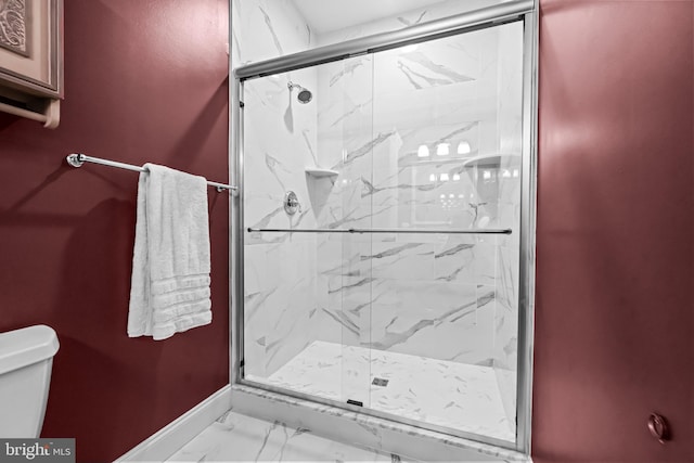 3537 Sawmill Rd, Newtown Square, PA 19073 - full bathroom with marble finish floors and a marble finish shower
