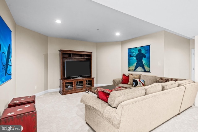 3537 Sawmill Rd, Newtown Square, PA 19073 - living room featuring light carpet and recessed lighting