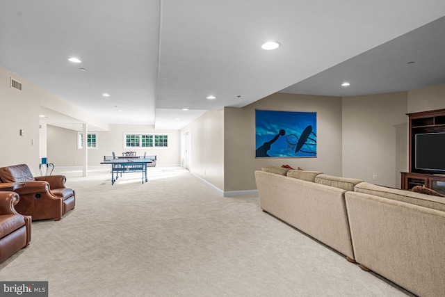 3537 Sawmill Rd, Newtown Square, PA 19073 - carpeted living room featuring baseboards and recessed lighting