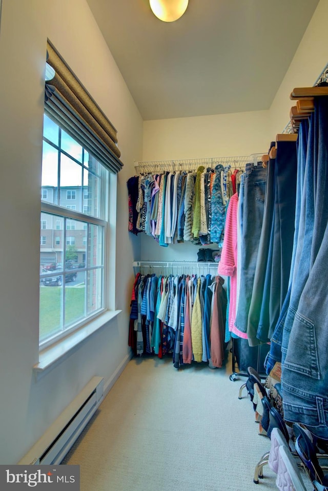 13764 Earhart Cir, Herndon, VA 20171 - walk in closet featuring a baseboard heating unit and carpet