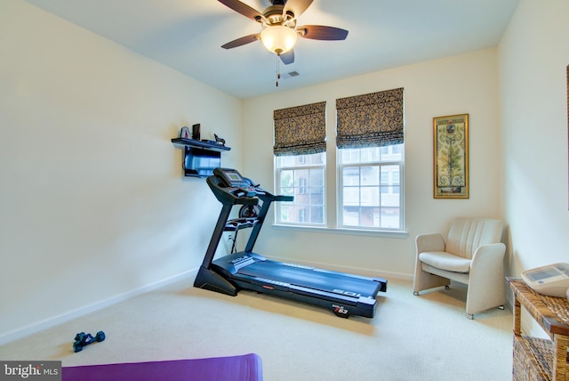 13764 Earhart Cir, Herndon, VA 20171 - workout area with carpet flooring and a ceiling fan