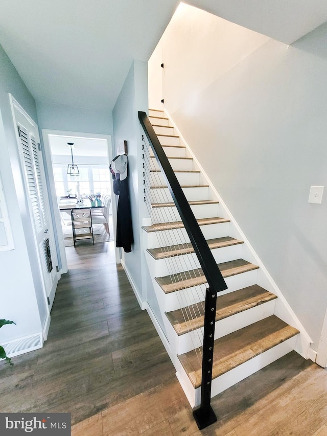 353 Wedgewood Dr, Easton, PA 18045 - stairway with wood finished floors and baseboards