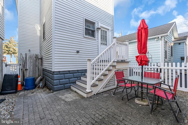 235 Bay Ter, Seaside Heights, NJ 08751 - view of patio featuring outdoor dining space and stairway