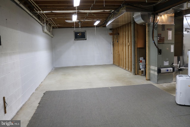 6535 Dumeny Rd, Greencastle, PA 17225 - unfinished below grade area with heating unit and concrete block wall