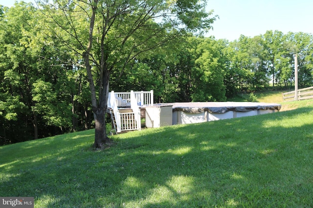 6535 Dumeny Rd, Greencastle, PA 17225 - view of grassy yard with a covered pool