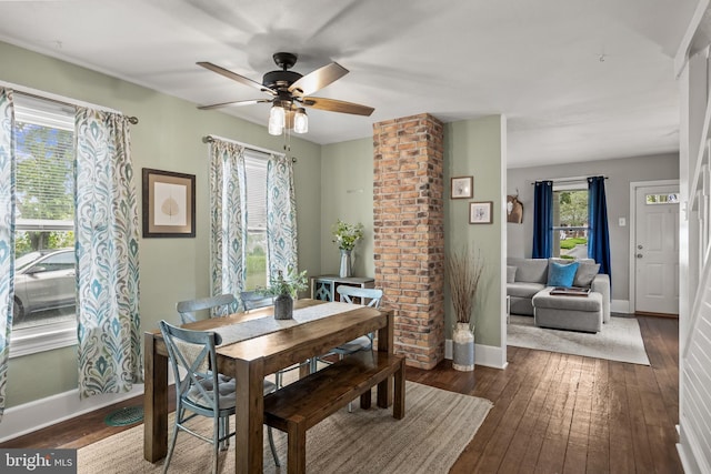21 Creek Rd, Delran, NJ 08075 - dining space featuring dark wood-style flooring and a ceiling fan