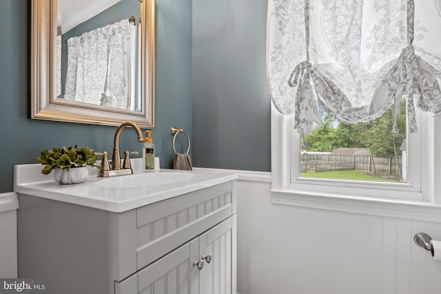 21 Creek Rd, Delran, NJ 08075 - bathroom featuring a wainscoted wall and vanity