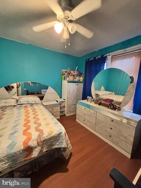 4546 N Palethorp St, Philadelphia, PA 19140 - bedroom with wood finished floors and a ceiling fan