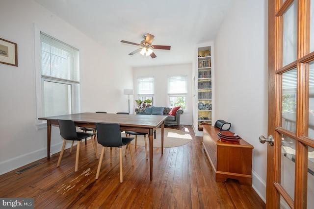823 N 21st St, Philadelphia, PA 19130 - dining room featuring hardwood / wood-style floors and a ceiling fan