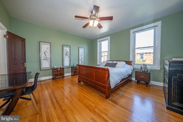 823 N 21st St, Philadelphia, PA 19130 - bedroom with light wood finished floors and a ceiling fan