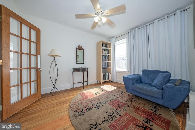 823 N 21st St, Philadelphia, PA 19130 - living area with wood finished floors and ceiling fan