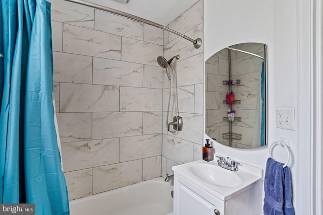 1645 S Carlisle St, Philadelphia, PA 19145 - bathroom featuring shower / tub combo with curtain and vanity