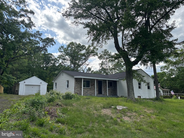 1700 Whiteford Rd, Darlington, MD 21034 - ranch-style house with a detached garage, an outbuilding, and stone siding