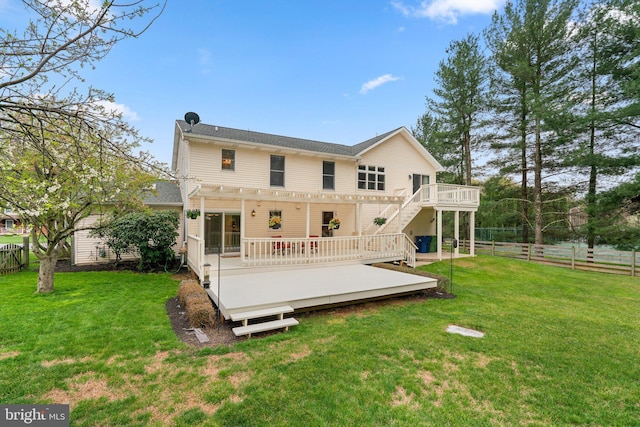 6212 Monroe Ave, Sykesville, MD 21784 - back of property with a deck, a pergola, and roof with shingles