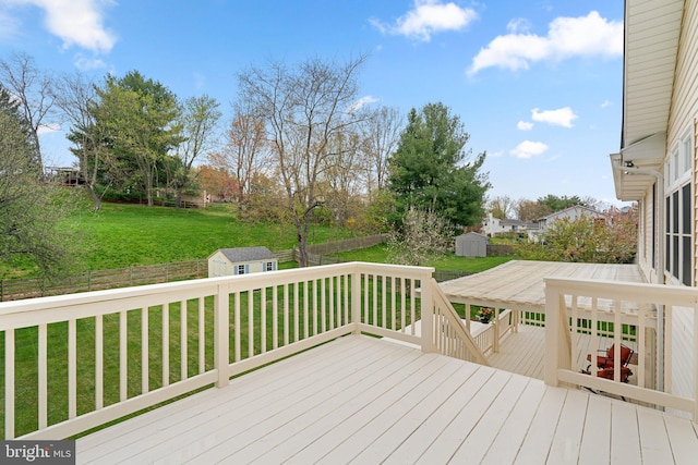 6212 Monroe Ave, Sykesville, MD 21784 - deck featuring a storage unit and a yard