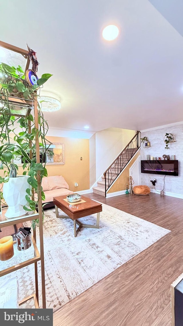 11881 Academy Rd Unit I6, Philadelphia, PA 19154 - living area featuring stairway and wood finished floors