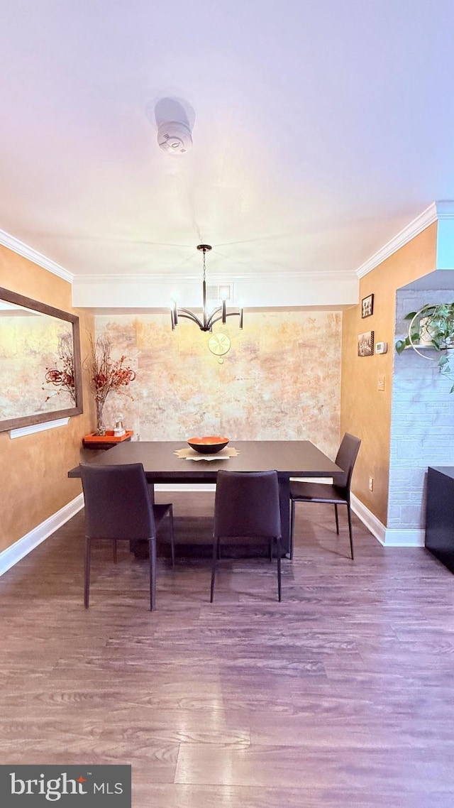 11881 Academy Rd Unit I6, Philadelphia, PA 19154 - dining space with wood finished floors, crown molding, and a chandelier