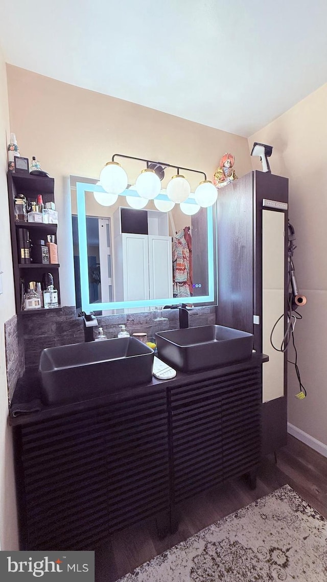 11881 Academy Rd Unit I6, Philadelphia, PA 19154 - bathroom with wood finished floors and double vanity