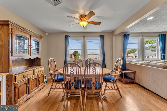 600 Central Ave, Runnemede, NJ 08078 - dining area featuring light wood-style floors, ceiling fan, and recessed lighting