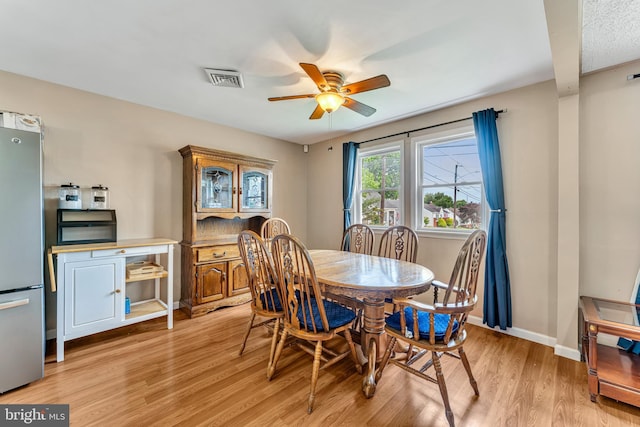 600 Central Ave, Runnemede, NJ 08078 - dining space with light wood finished floors and ceiling fan