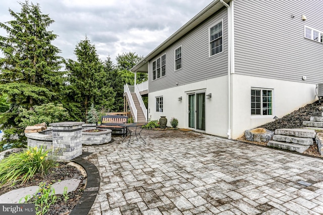 17 Beckleys Cor, Lebanon, PA 17042 - view of patio / terrace featuring an outdoor fire pit and stairway