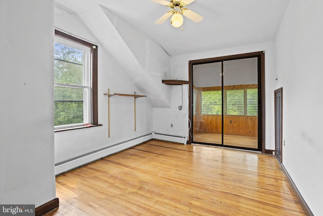 210 S Pennell Rd, Media, PA 19063 - unfurnished room featuring light wood-style floors, baseboard heating, and ceiling fan