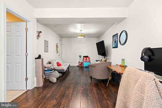 523 W Venango St, Philadelphia, PA 19140 - living area featuring wood finished floors and electric panel