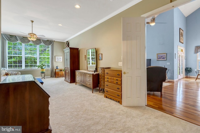 5230 Canyon Creek Way, Haymarket, VA 20169 - carpeted bedroom with ornamental molding and recessed lighting