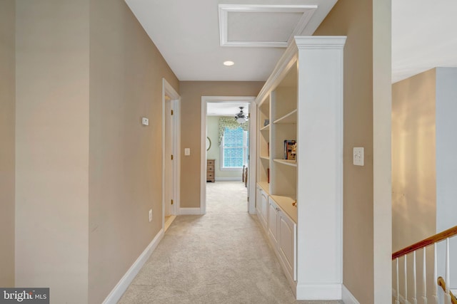 5230 Canyon Creek Way, Haymarket, VA 20169 - corridor with light carpet and recessed lighting