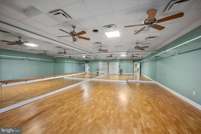 5230 Canyon Creek Way, Haymarket, VA 20169 - empty room featuring wood finished floors, a ceiling fan, and a paneled ceiling