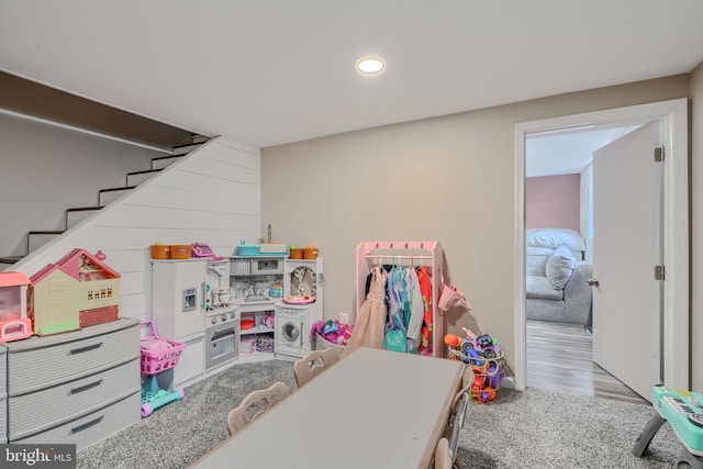 46 Avalon Ave, Dundalk, MD 21222 - recreation room with recessed lighting and carpet flooring