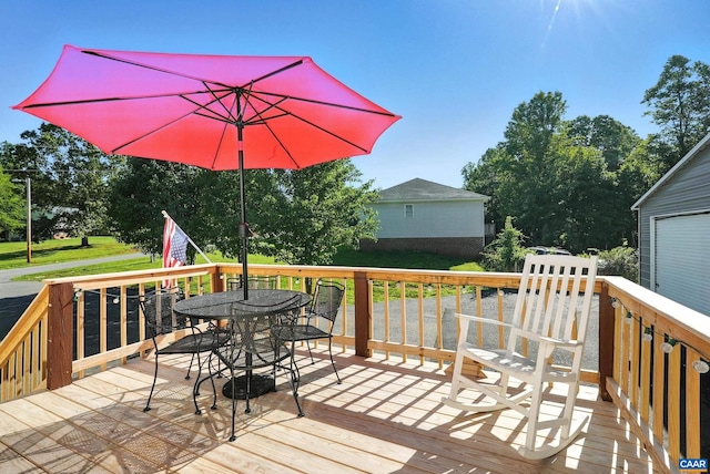 106 Alex Dr, Madison Heights, VA 24572 - wooden deck featuring outdoor dining space