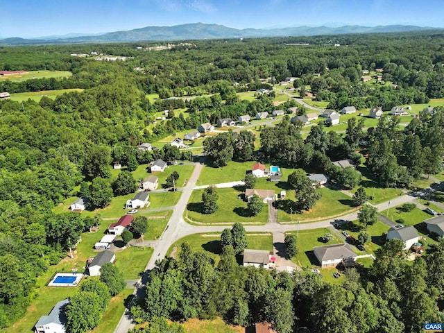 106 Alex Dr, Madison Heights, VA 24572 - aerial view of property and surrounding area featuring a forest and mountains