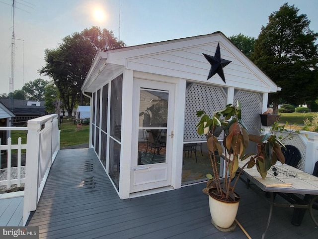 2900 Silver Spruce Ln, Abingdon, MD 21009 - wooden terrace featuring a sunroom
