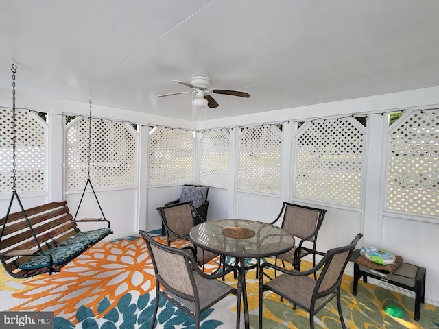 2900 Silver Spruce Ln, Abingdon, MD 21009 - sunroom with a ceiling fan, healthy amount of natural light, and outdoor dining area