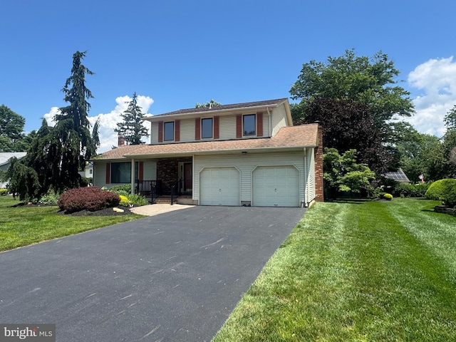 21 Stratton Dr, Hamilton, NJ 08690 - traditional-style home featuring driveway, a front yard, a porch, and a chimney