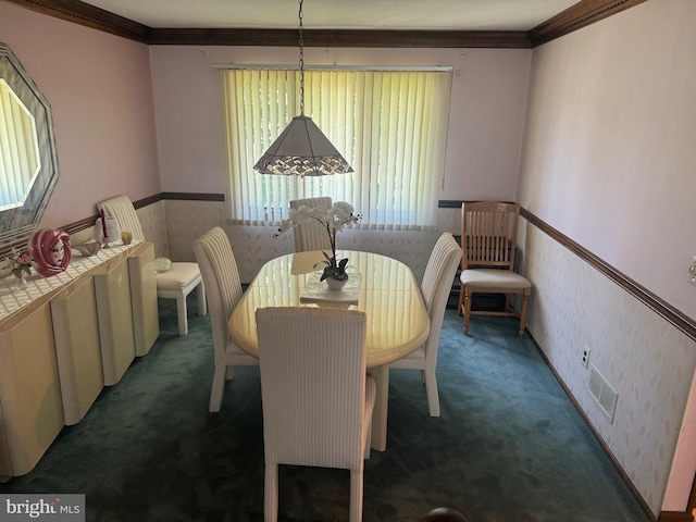 21 Stratton Dr, Hamilton, NJ 08690 - dining area featuring carpet and crown molding