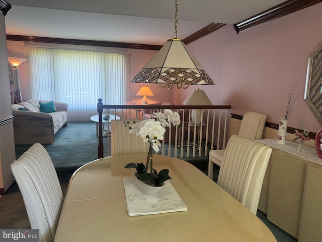 21 Stratton Dr, Hamilton, NJ 08690 - dining space with carpet and ornamental molding