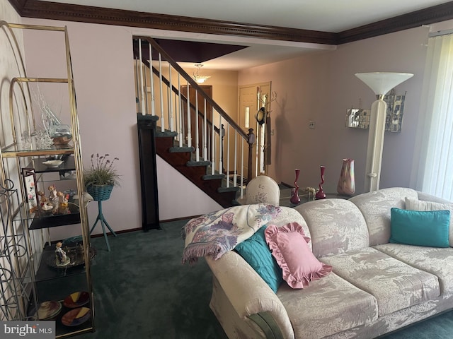 21 Stratton Dr, Hamilton, NJ 08690 - living area with carpet and stairway