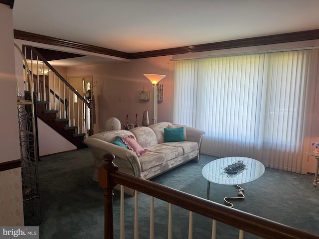 21 Stratton Dr, Hamilton, NJ 08690 - living area with carpet floors and stairway