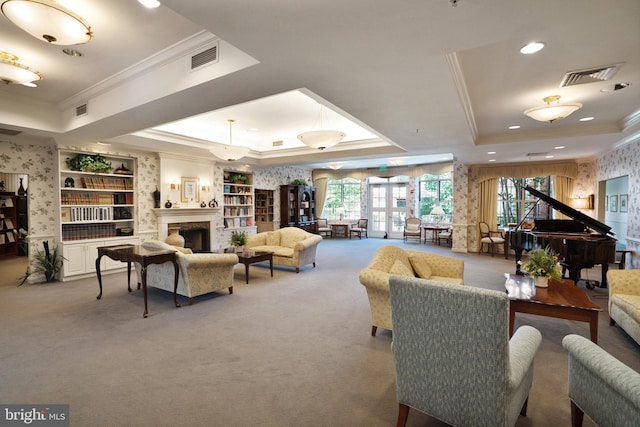 2019 Windrow Dr, Princeton, NJ 08540 - common area featuring ornamental molding, wallpapered walls, and recessed lighting