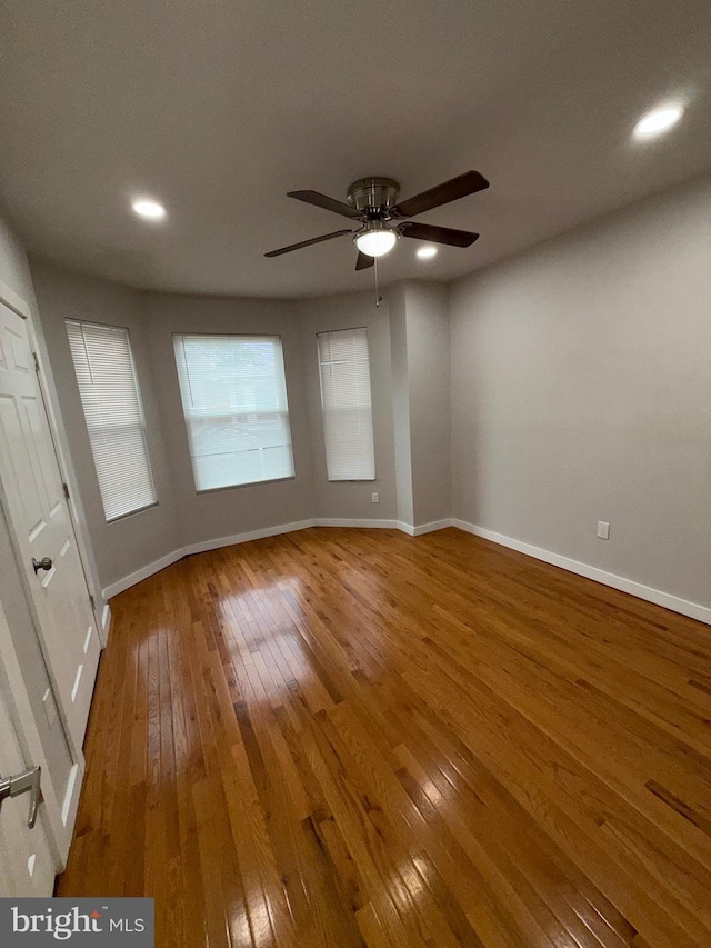3844 N Franklin St, Philadelphia, PA 19140 - unfurnished room featuring hardwood / wood-style floors, a ceiling fan, and recessed lighting