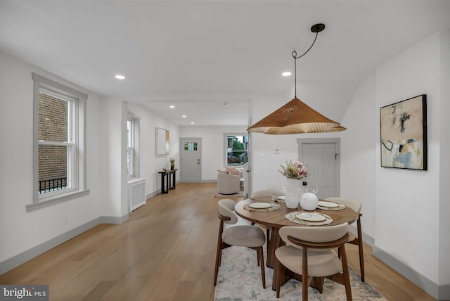 136 W 3rd Ave, Conshohocken, PA 19428 - dining area with light wood-style flooring and recessed lighting