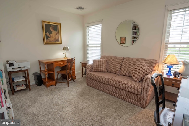 3301 Shellers Bnd Unit 909, State College, PA 16801 - living room featuring a desk, plenty of natural light, and carpet