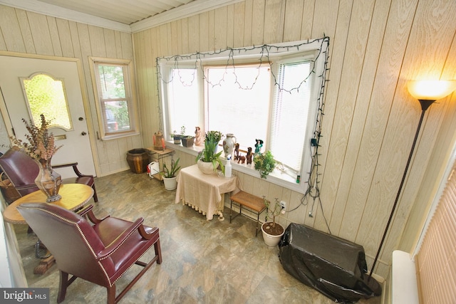 4425 E Howell St, Philadelphia, PA 19135 - sitting room featuring wooden walls and ornamental molding